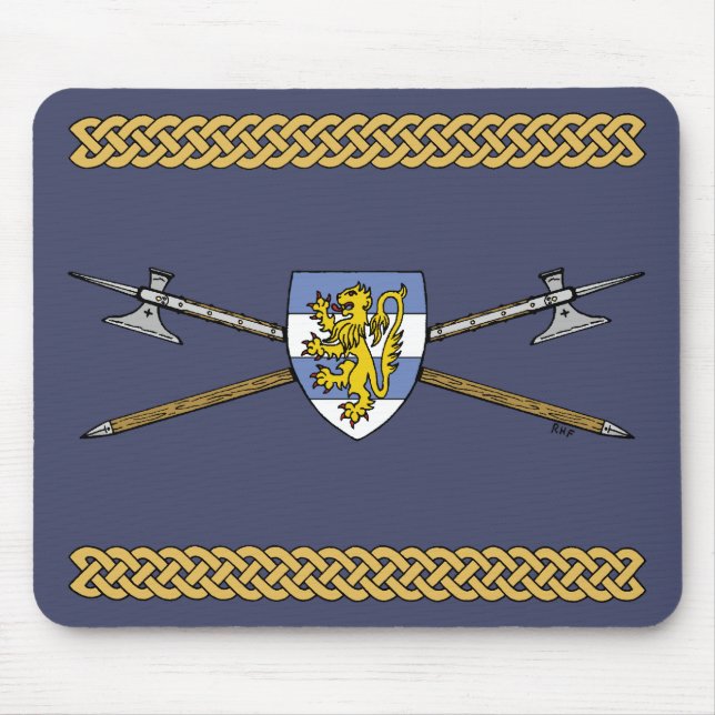 Medieval Poleaxes and Shield Mouse Pad (Front)