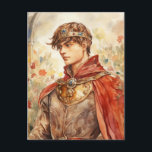 Medieval Prince Postcard<br><div class="desc">A Watercolour portrait of a Medieval prince</div>