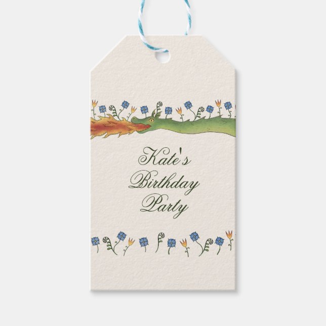 Medieval Ren Faire dragon Gift Tags (Front)