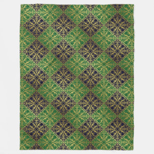 Medieval Renaissance Herald Lion Leopard Metallic  Fleece Blanket