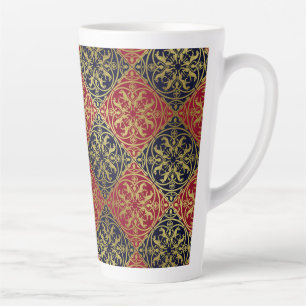 Medieval Renaissance Herald Lion Leopard Metallic  Latte Mug