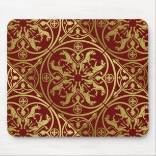 Medieval Renaissance Herald Lion Leopard Metallic  Mouse Pad
