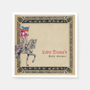 Medieval Renaissance Knight Renfaire Baby Shower Napkin