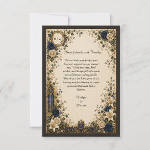 Medieval Royal Gothic Monogram Crest Wedding Thank You Card