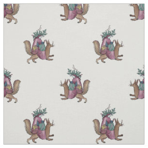 Medieval Squirrel-Rider Fabric
