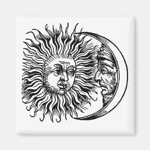 Medieval sun and moon magnet