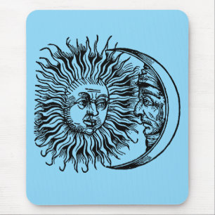 Medieval sun and moon mouse pad