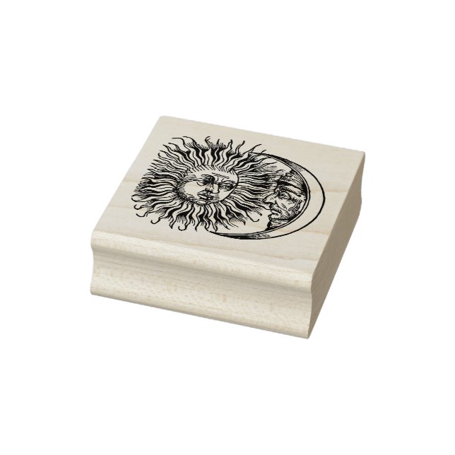 Medieval sun and moon rubber stamp (Stamp)