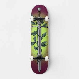 Medieval Sword & Vine Skateboard