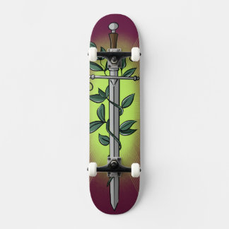 Medieval Sword & Vine Skateboard