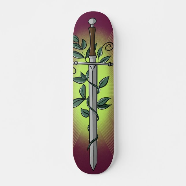 Medieval Sword & Vine  Skateboard (Front)