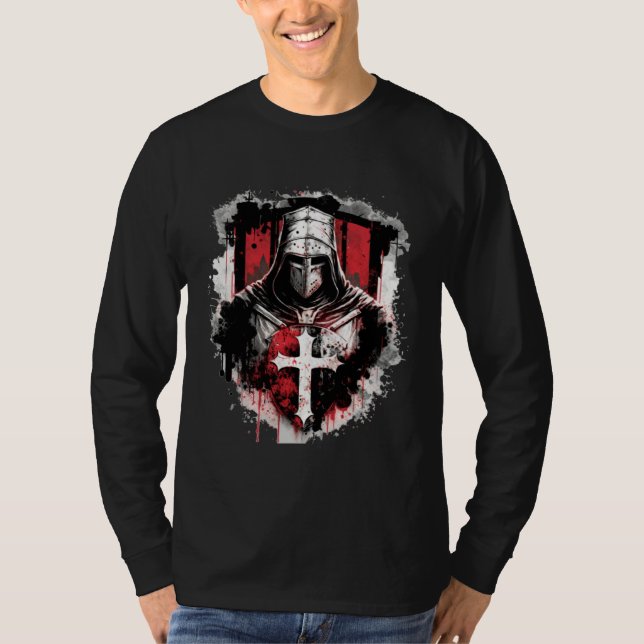 Medieval Templar Knights Crusader T-Shirt (Front)