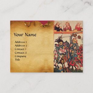 MEDIEVAL TOURNAMENT, FIGHTING KNIGHTS AND DAMSELS BUSINESS CARD