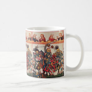 MEDIEVAL TOURNAMENT, FIGHTING KNIGHTS AND DAMSELS COFFEE MUG