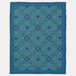Medieval Visigothic Blue Pattern Fleece Blanket
