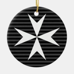 Medieval white cross Order of St John (UK) Ceramic Tree Decoration