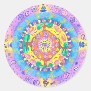 Medilludesign - Mandala Meditation Classic Round Sticker