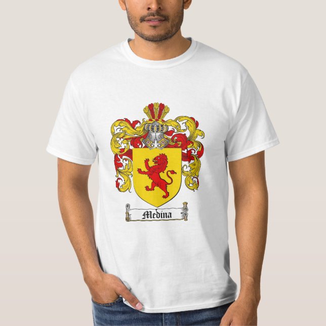 Medina Family Crest - Medina Coat of Arms T-Shirt (Front)