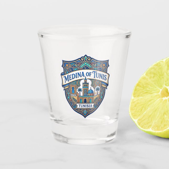 Medina of Tunis Tunisia Shot Glass (Front)