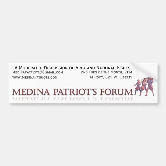 Medina Patriot's Forum Bumper Sticker (Front)