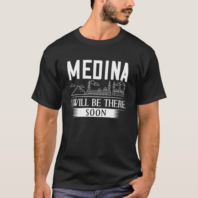 Medina Saudi Arabia City Skyline Map Travel T-Shirt (Front)