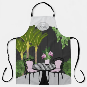 Medinilla Garden Courtyard Monogram Apron