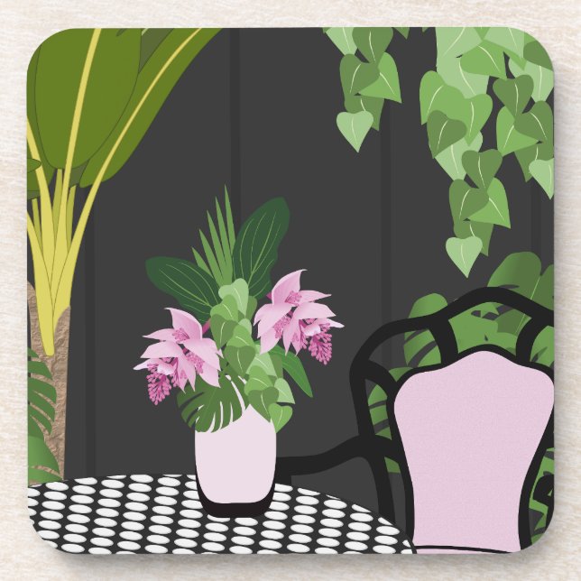 Medinilla Table Centrepiece Garden Courtyard Coaster (Front)