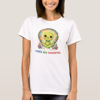 Meditating Alien Vibes Are Immortal Crystal Aura T-Shirt