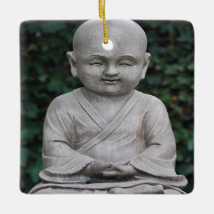 Meditating Buddah statue photo Ceramic Ornament