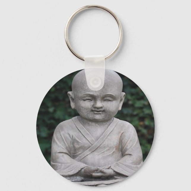 Meditating Buddah statue photo Key Ring (Front)