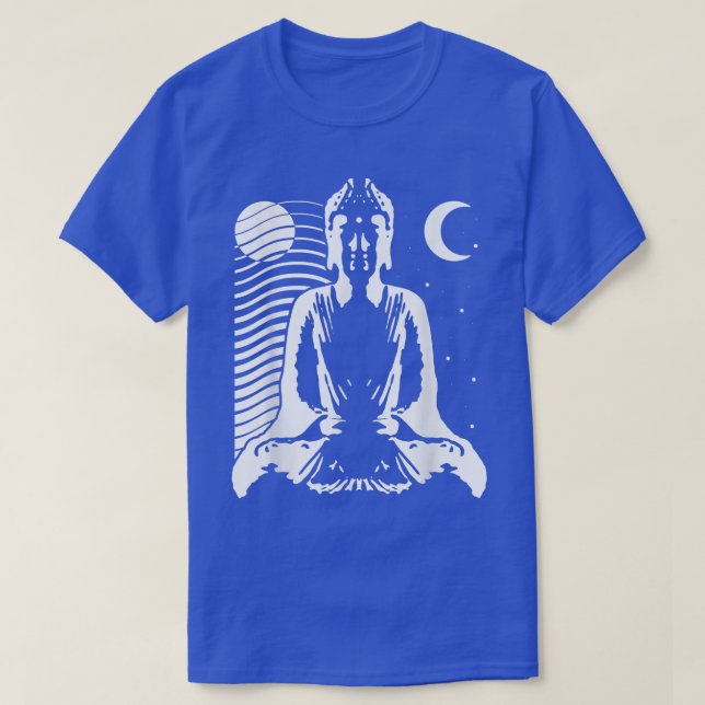Meditating Buddha in Yin Yang style with day and n T-Shirt (Design Front)