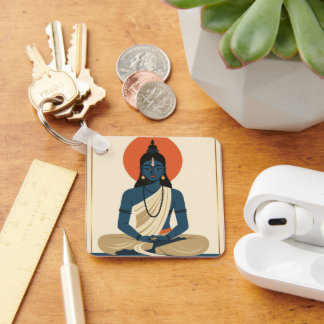 Meditating Buddha Keychain