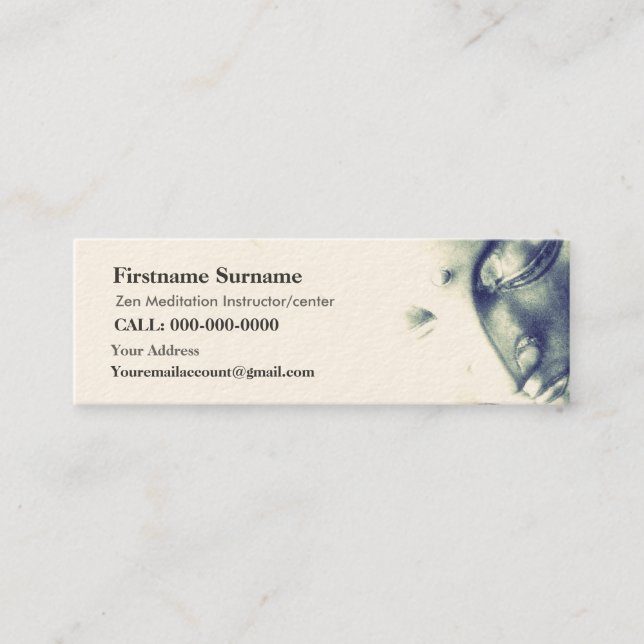 Meditating Buddha-Serenity Light Mini Business Card (Front)