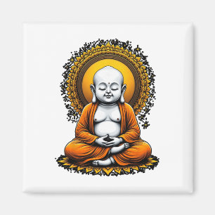 Meditating Buddha Spiritual Art Vintage Style Yoga Magnet