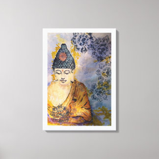 Meditating Buddha Watercolor Canvas Print 24x18