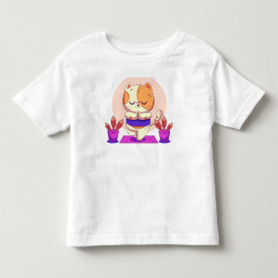Meditating Calico Cat T-Shirt, Funny Yoga Cat Shir Toddler T-Shirt