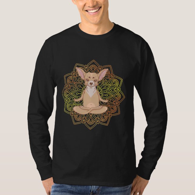 Meditating Chihuahua T-Shirt (Front)