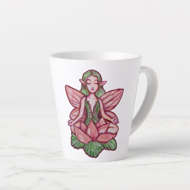 Meditating Fairy                                   Latte Mug (Right Angle)