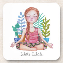Meditating Girl With Plants