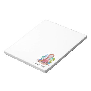 Meditating Girl With Plants Notepad