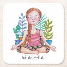Meditating Girl With Plants