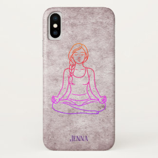 Meditating Lady Custom Name Case-Mate iPhone Case