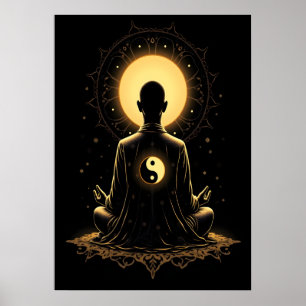 Meditating Monk Poster