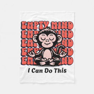 Meditating Monkey Encouragement, Beginner Yoga Med Fleece Blanket
