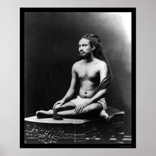 Meditating Priest in India 1898 Poster