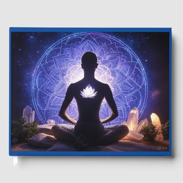 Meditating Silhouette Guest Book - Spiritual Event (Front)