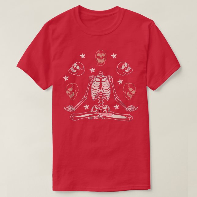 Meditating Skeleton, Yoga Skeleton T-Shirt (Design Front)