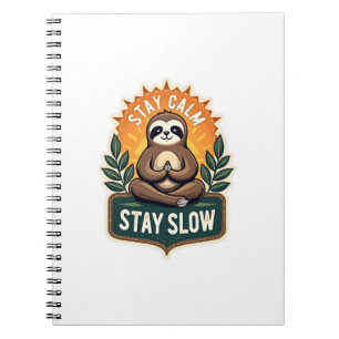 Meditating Sloth Vintage Relaxed Mind T-Shirt 2 Notebook