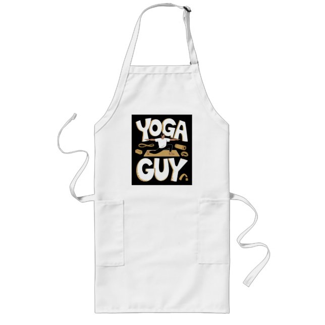 Meditating Stick Man Meditation Long Apron (Front)