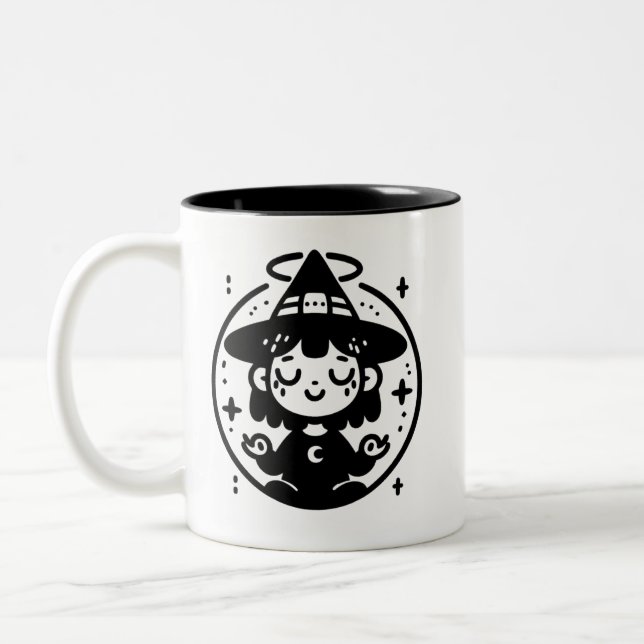 Meditating Witch Circle Halloween Mug | Two-Sided  (Left)